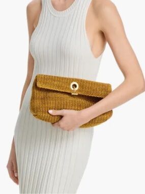 Veronica Bear Raffia Effect Anchor Clutch